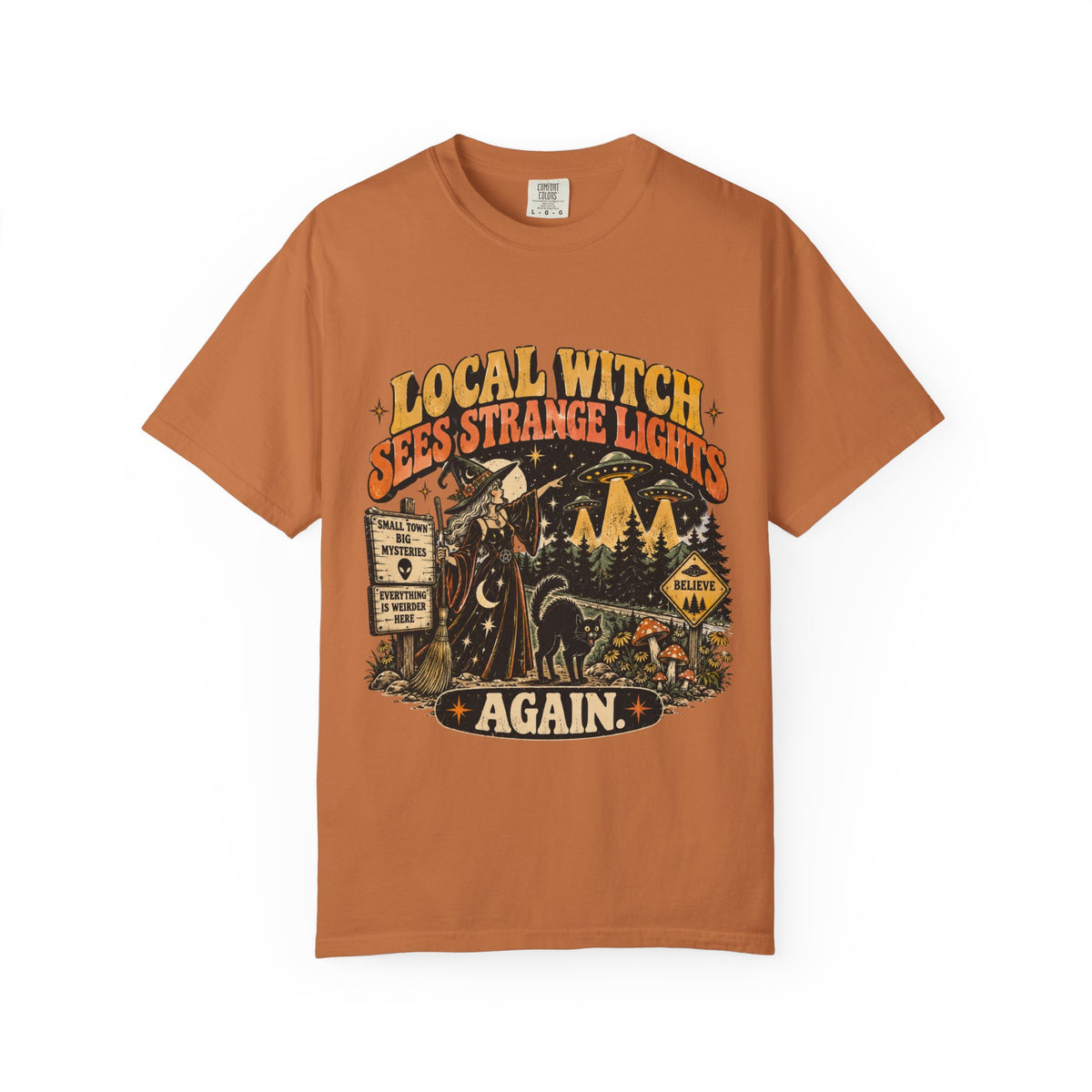 Local Witch Sees Strange Lights: Alien T-shirt